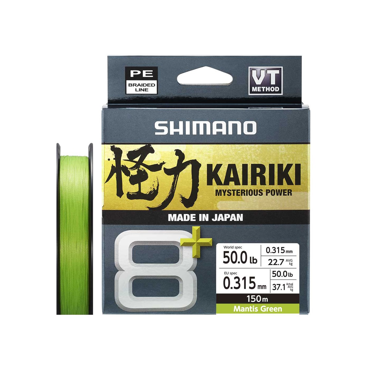 Shimano Line Kairiki 8+ 150m 0.315mm 39,9kg Mantis Green -