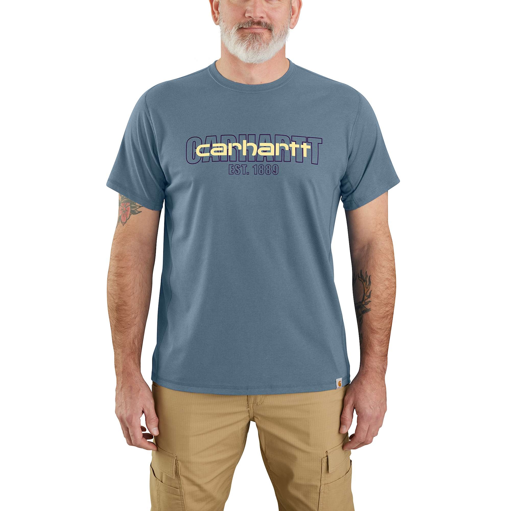 Carhartt Force s/s logo graphic T-shirt, Herr, Thundercloud, XXL