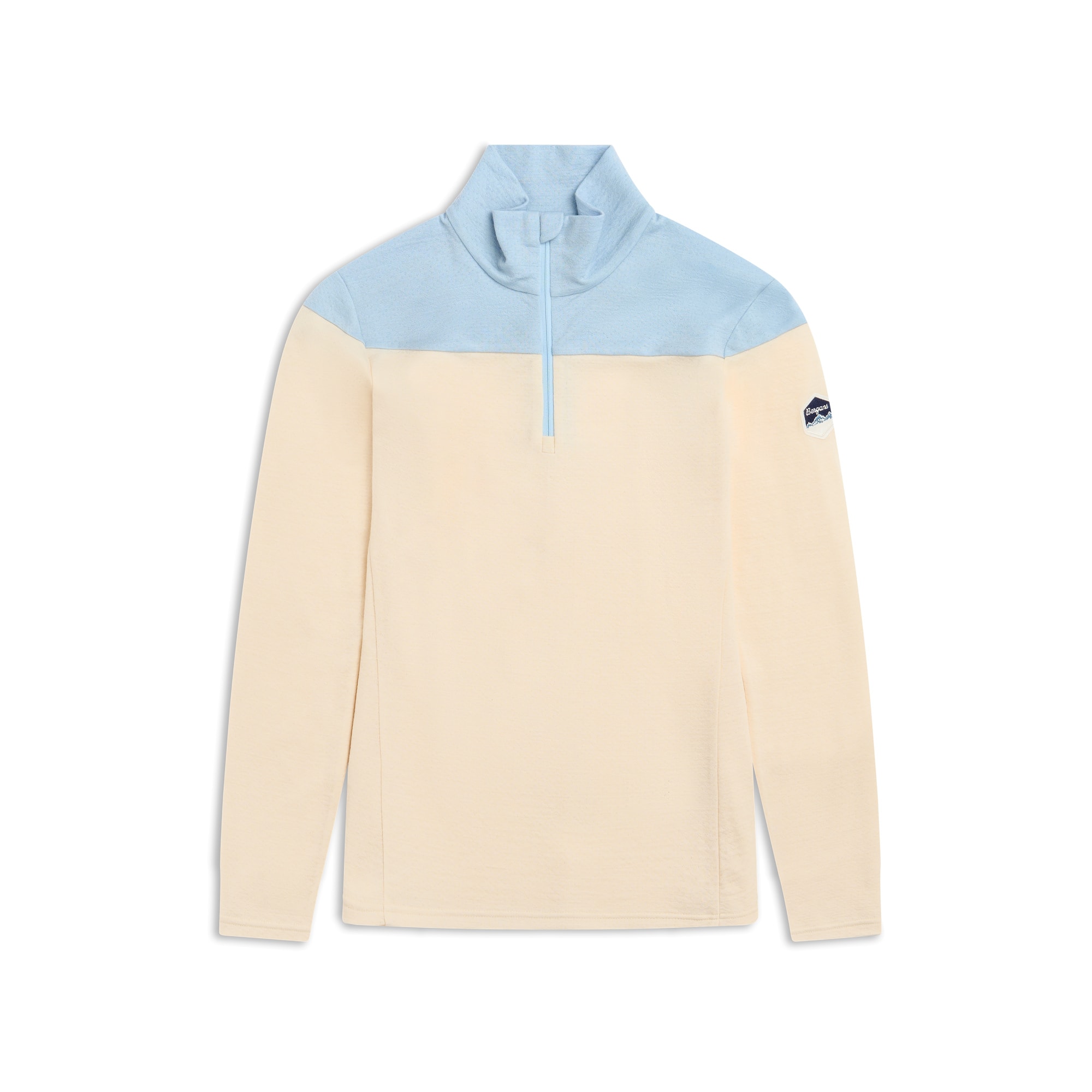 Bergans Inner:Dual Merino Half-Zip Underställströja Dam Creme/Light Dusty Blue