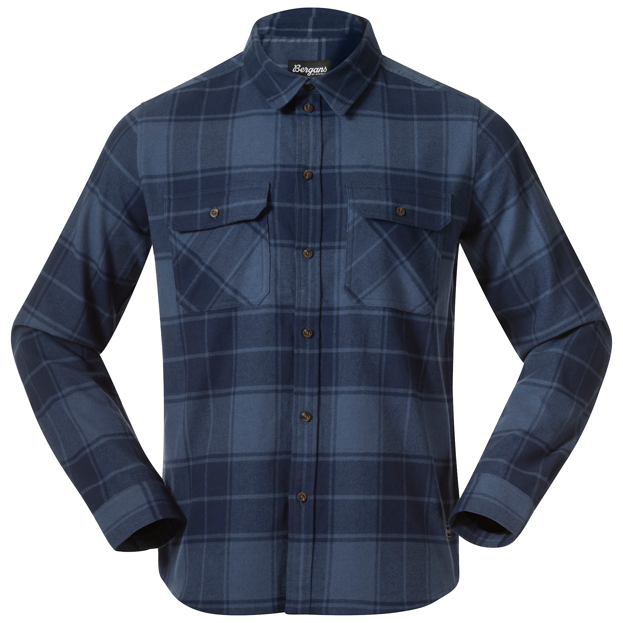 Bergans Nordmarka Flanellskjorta Herr Granite Blue/Navy Blue Check L