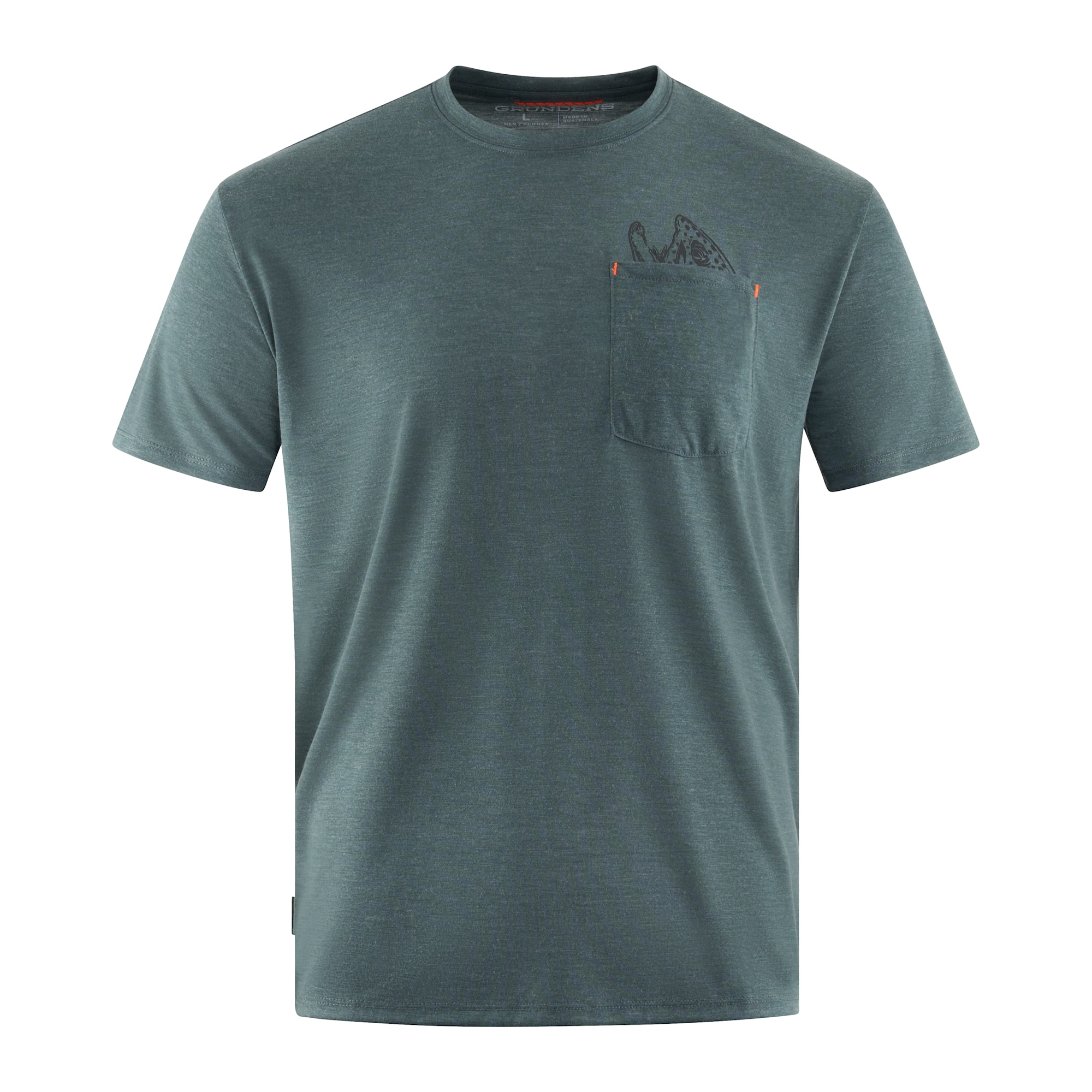 Grundéns Species Pocket Tee Deep Forest Heather Herr XXL