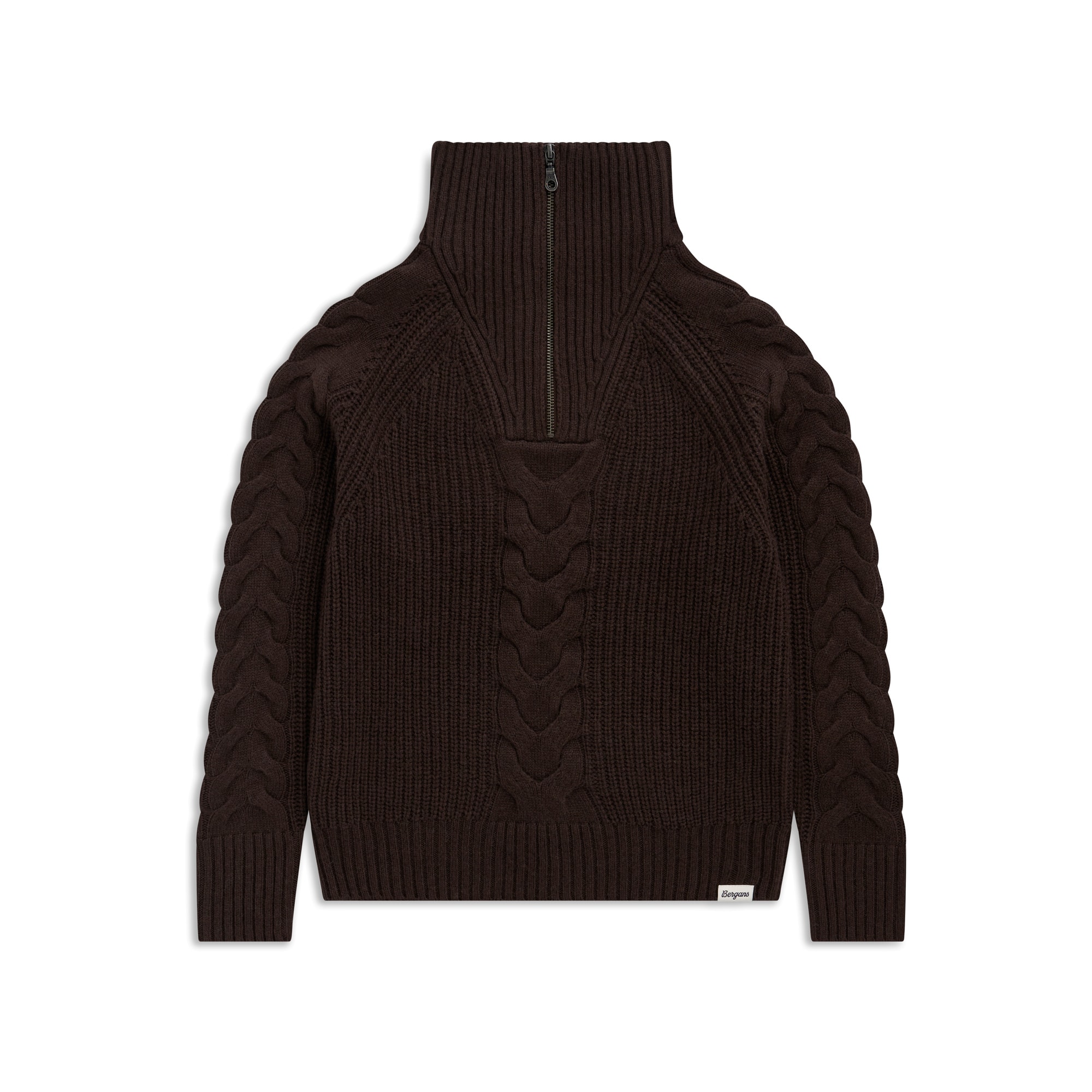 Bergans Milde Knitted Half-Zip Ulltröja Dam Dark Chocolate