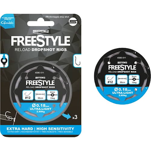 SPRO Freestyle Reload Dropshot Rig #4 0,28 mm 3-pack