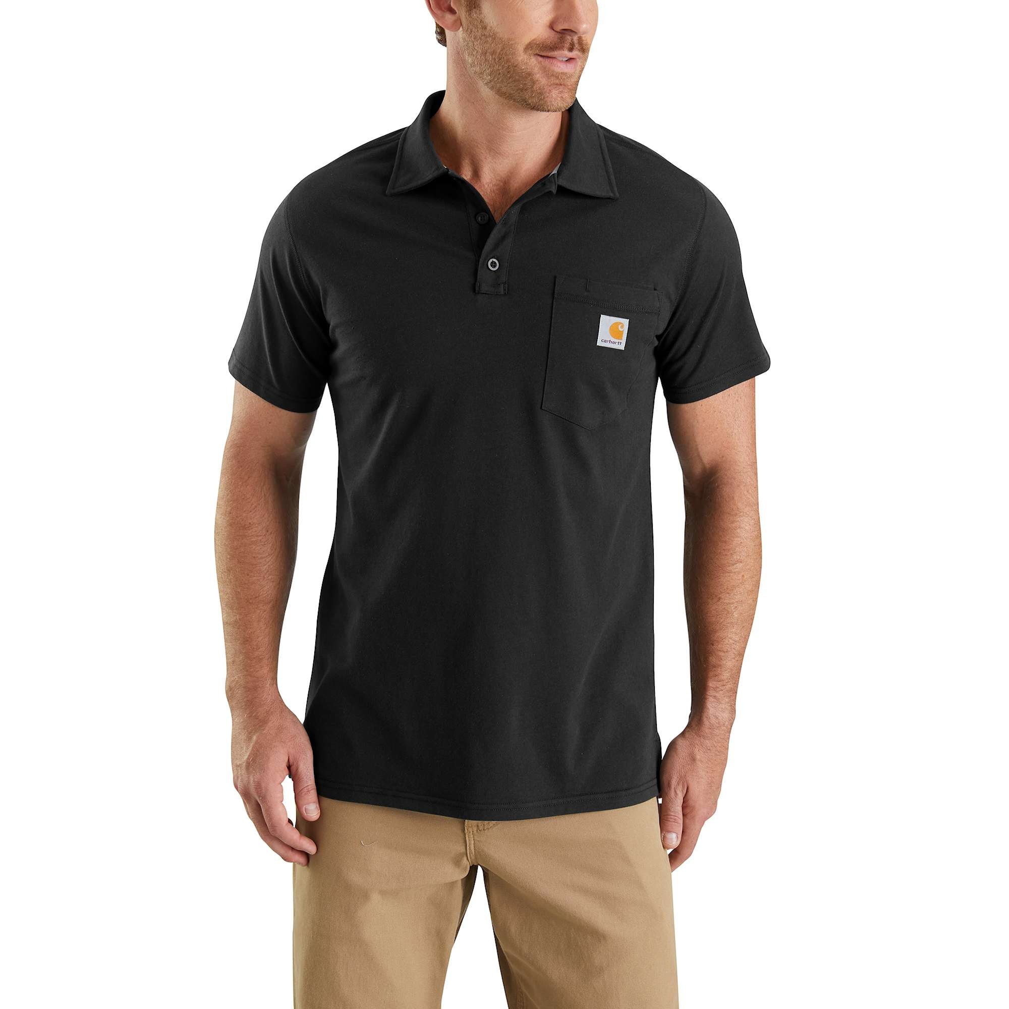 Carhartt Force Cotton Delmont Pocket Pikétröja Herr Black XXL