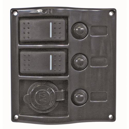 Pro Supply Strömbrytarpanel 2 Br.+Uttag