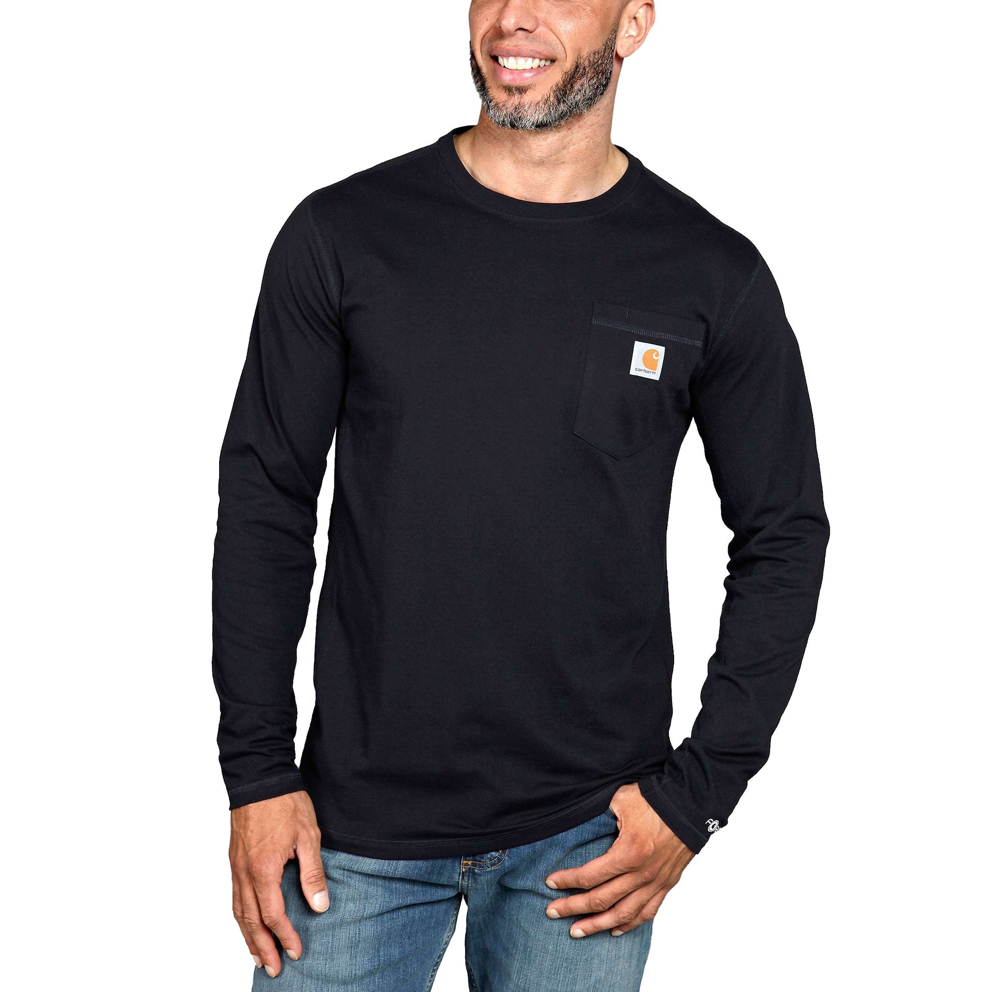 Carhartt Force Pocket Långärmad T-Shirt Herr Black L