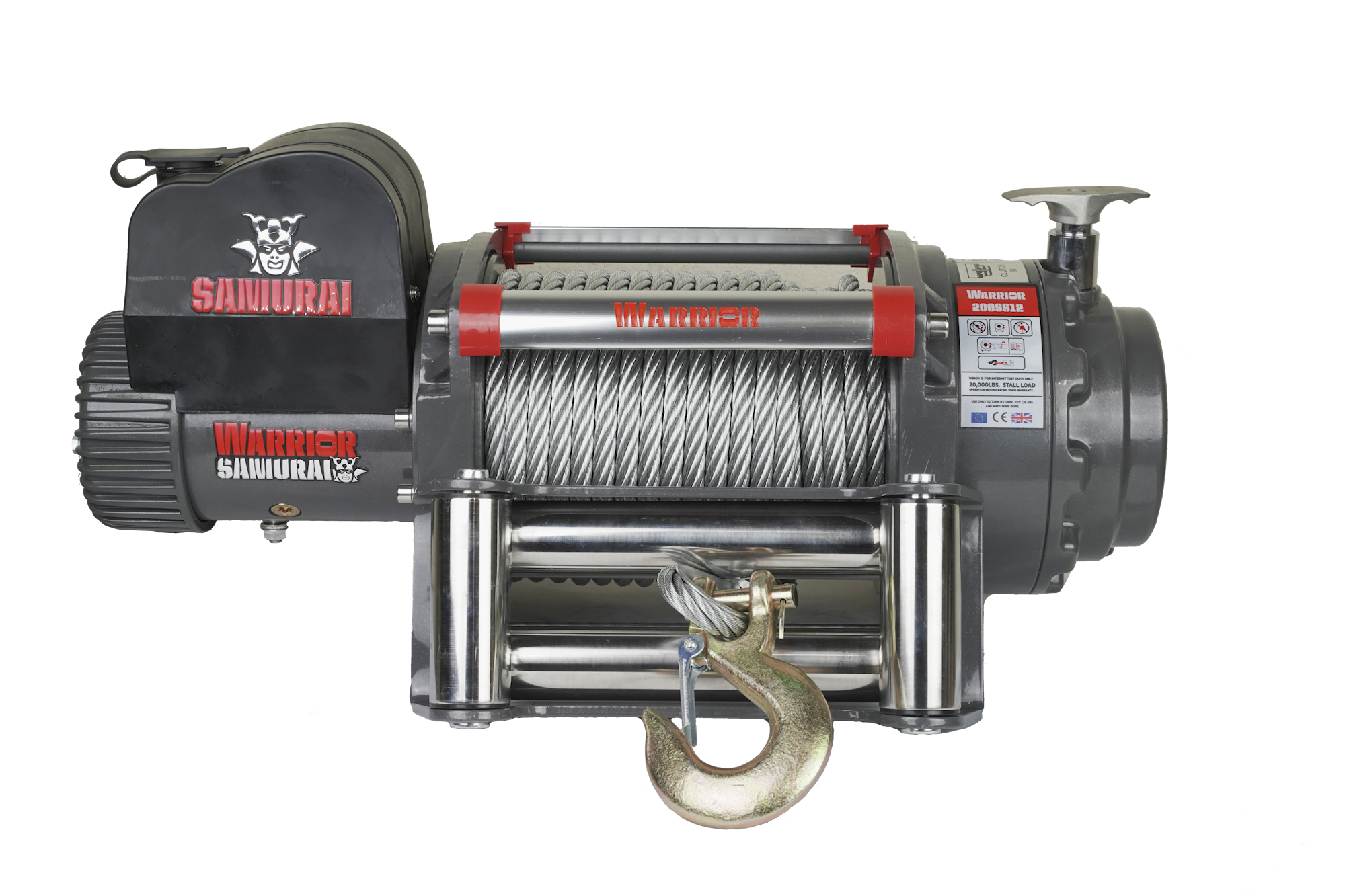 Warrior Winches Samurai 20,000 Heavy Duty Vinsch, 24v Stålvajer