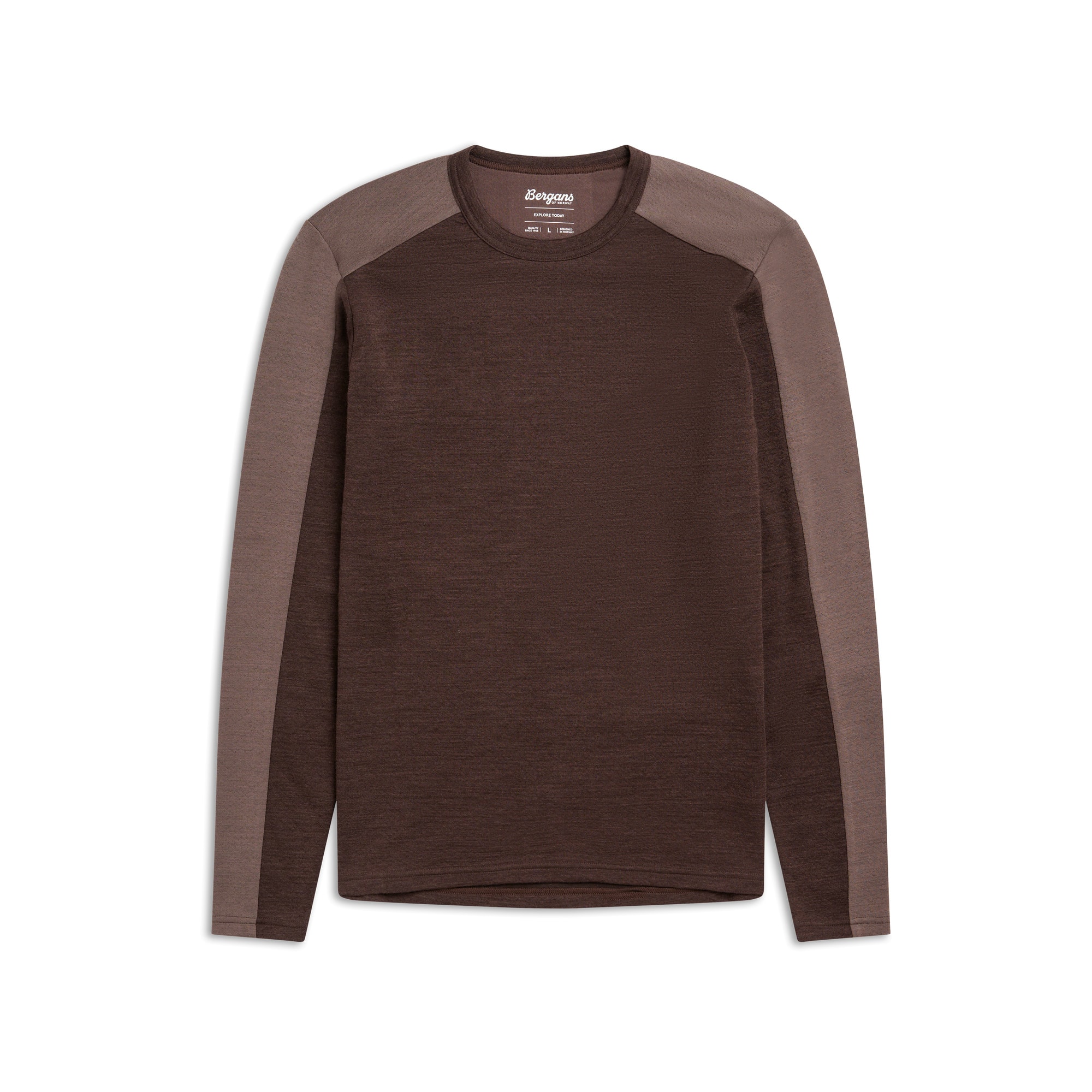 Bergans Inner:Dual Merino L/S Underställströja Herr Dark Chocolate/Hot Cocoa