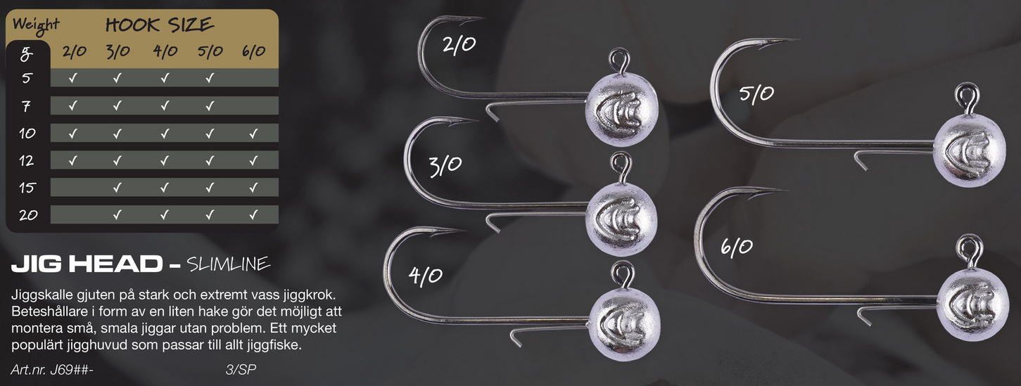 SLIMLINE HEAD 5/0 12.0g 3-pack