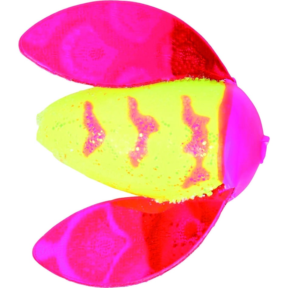 Spin-N-Glo rigged #2 Glitter Chartreuse Pink Tiger -