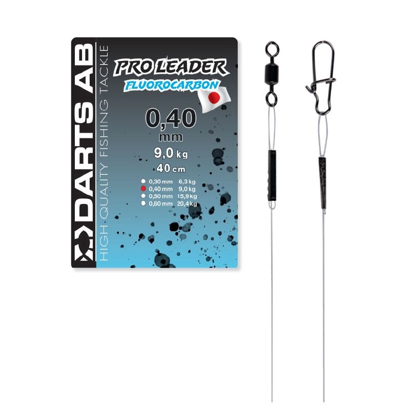 Darts Pro Leader Fluorocarbon Abborre/Gös 40 cm 0,60 mm 2-pack