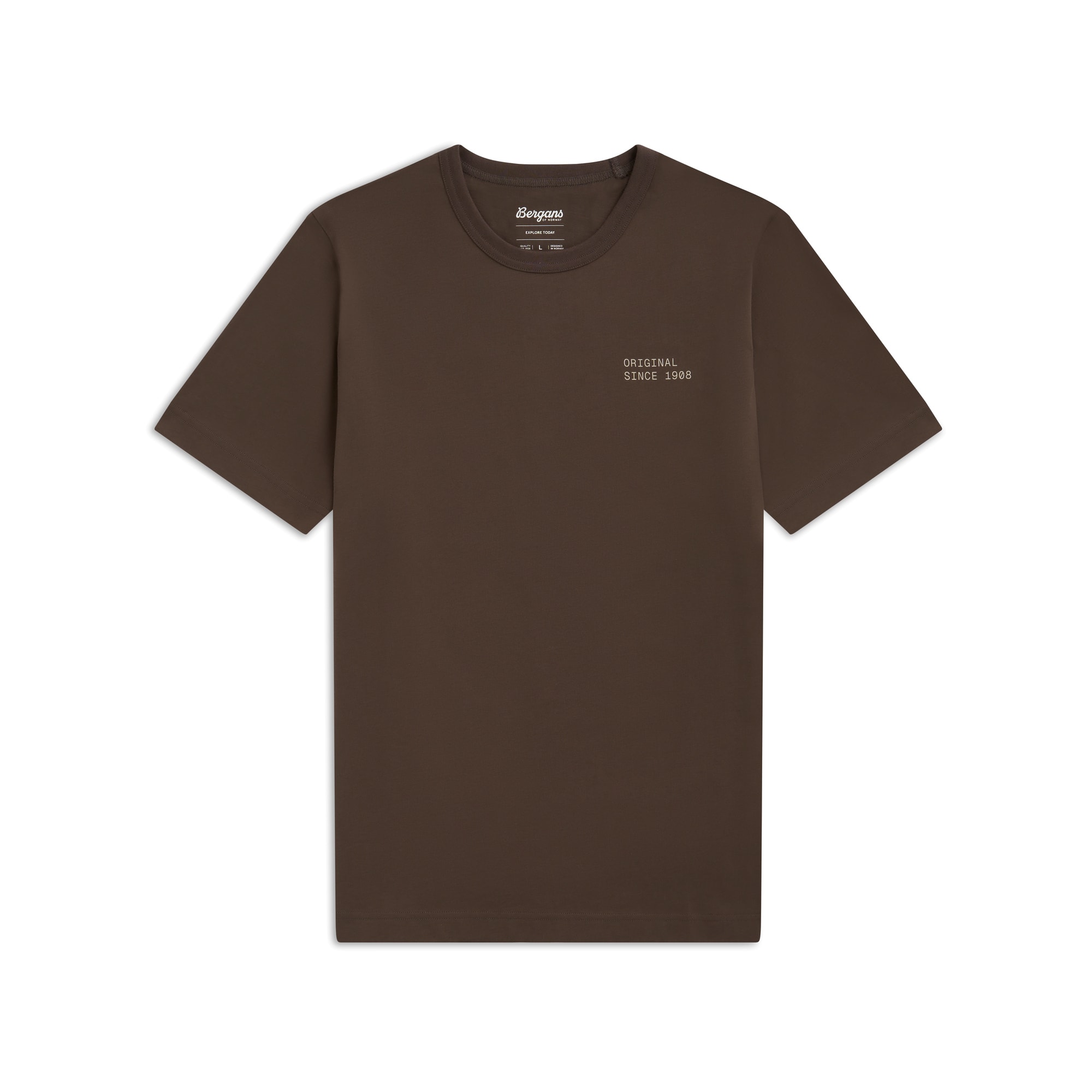Bergans Original Cotton T-shirt Herr Dark Rock Taupe