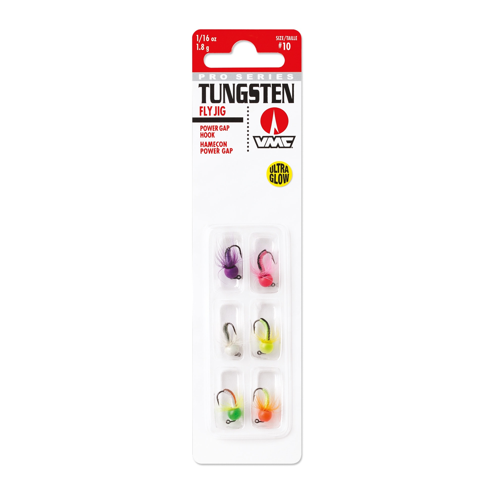 VMC Tungsten Fly Jig Kit #12 0,9gr Glow 6-pack