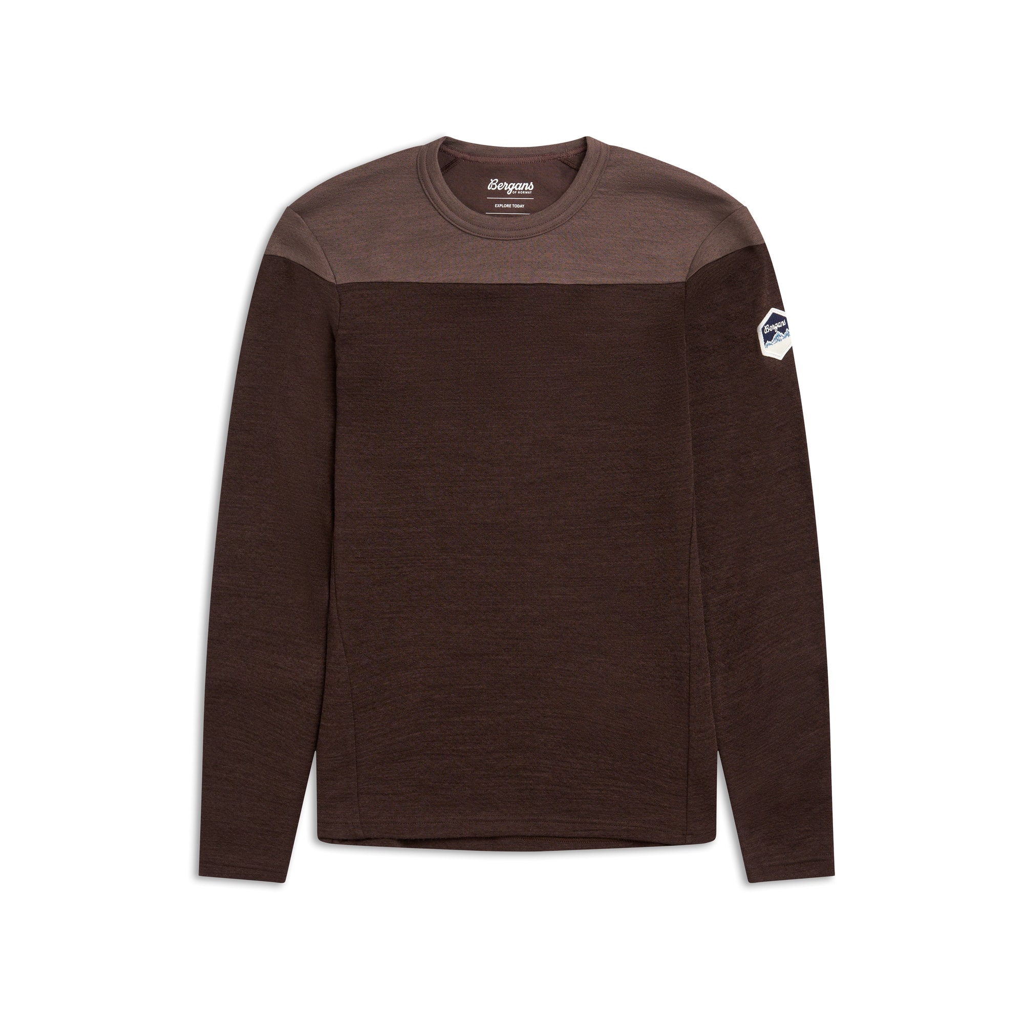 Bergans Inner:Dual Merino L/S Underställströja Dam Dark Chocolate/Hot Cocoa