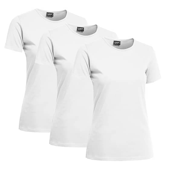 Clique T-shirt Dam 3-pack vit