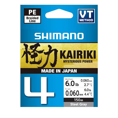 Shimano Line Kairiki 4 150m 0.23mm 18.6kg Steel Gray