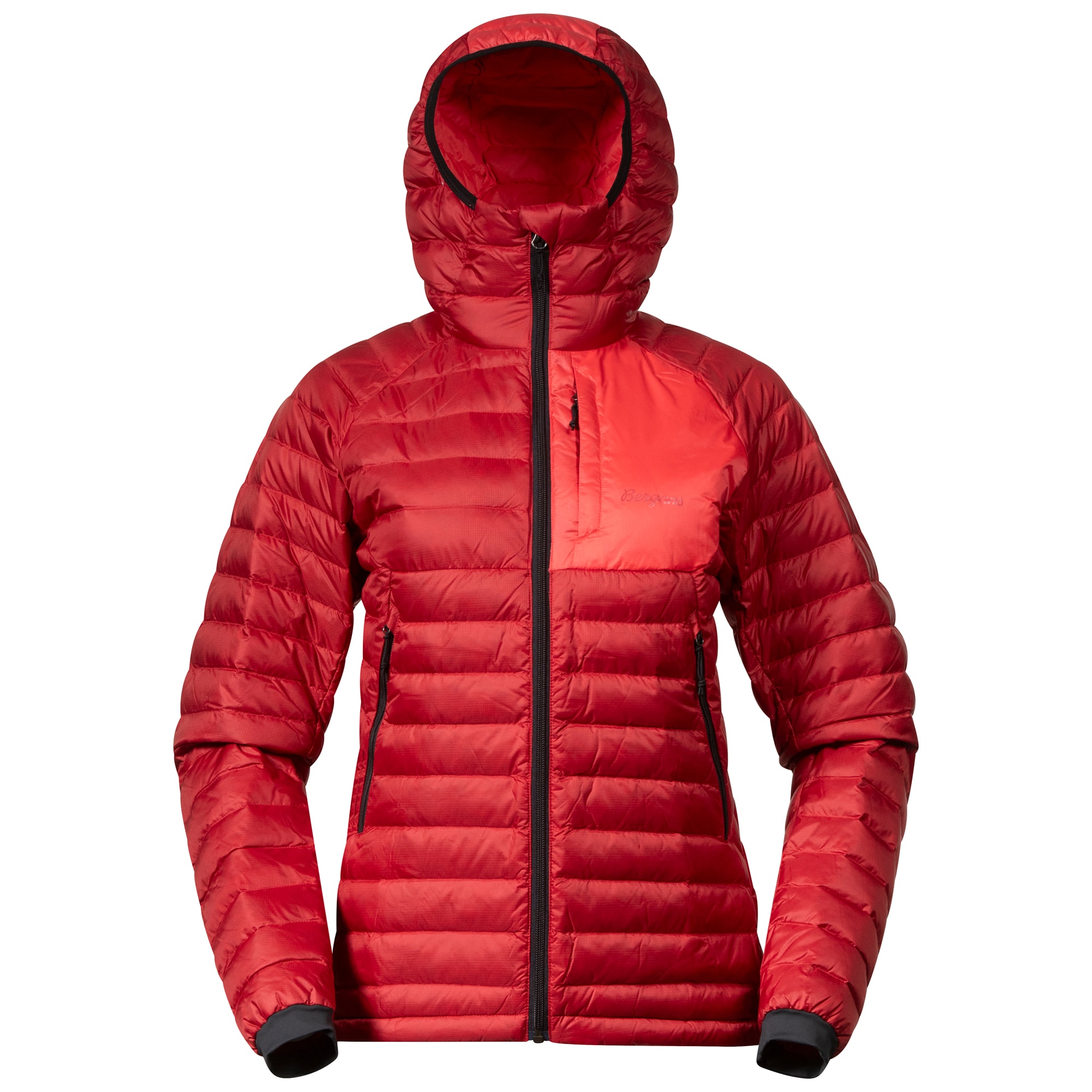 Bergans Vaagaa Light Down Jacka med huva Dam Crimson Red/Peachy Red L