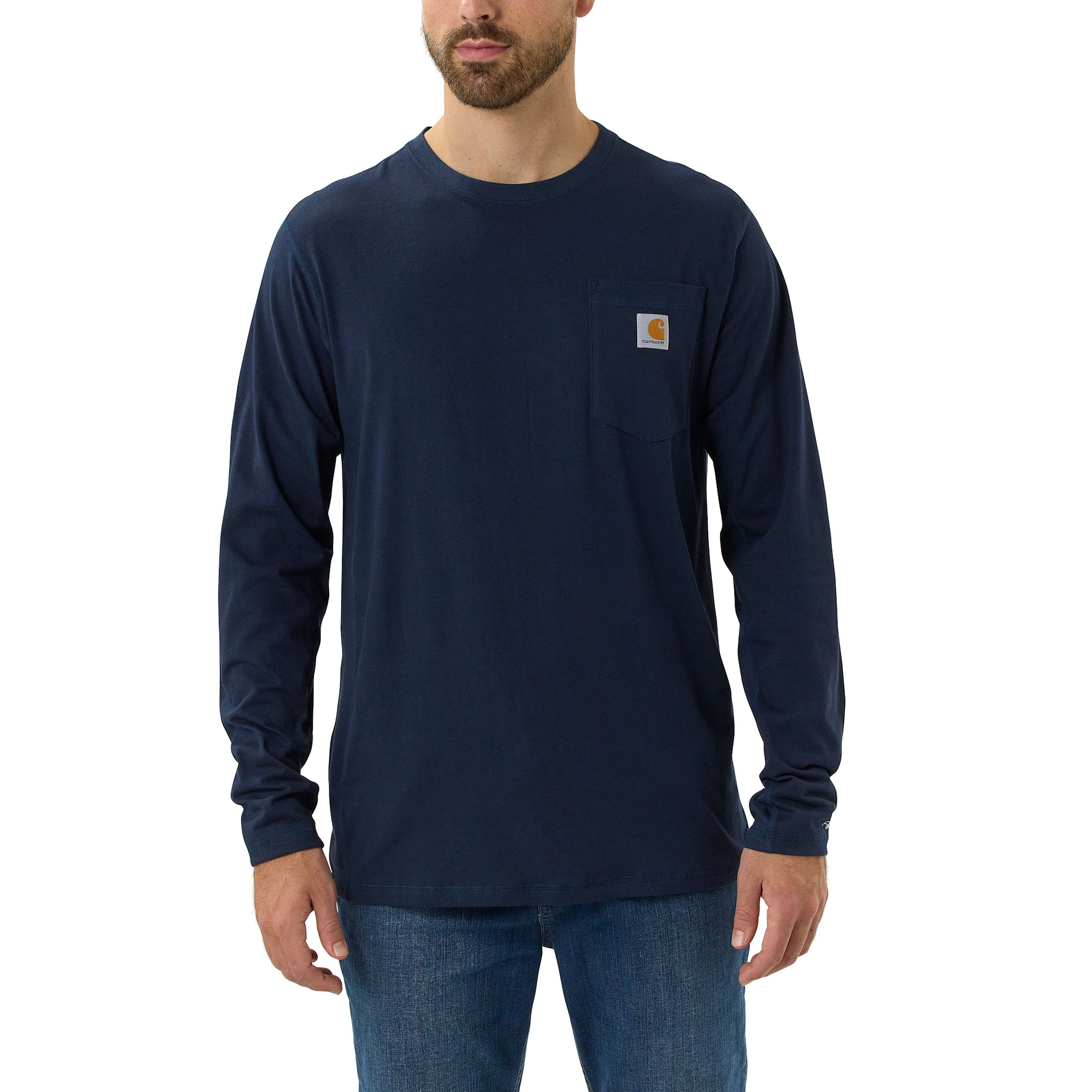 Carhartt Force Pocket Långärmad T-Shirt Herr Navy M