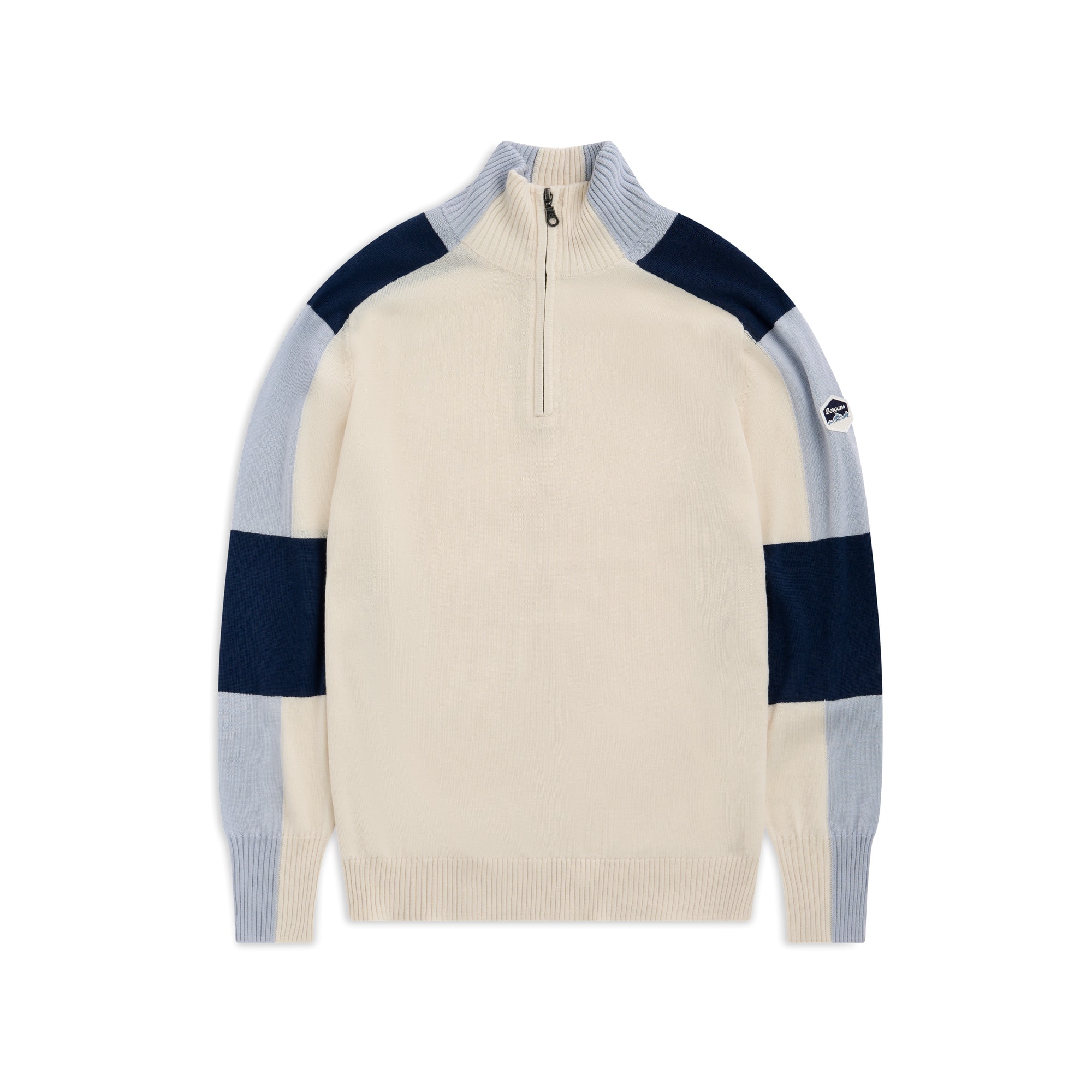Bergans Lyderhorn Half-Zip Ulltröja Herr Creme/Navy Blue