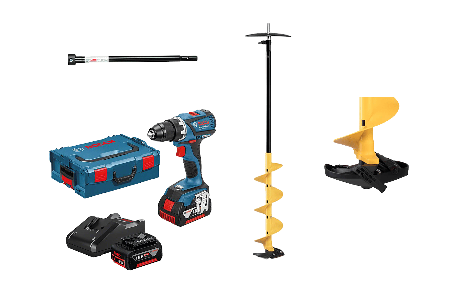 Bosch Mora Ice Bee Skruvdragarkit Isborr 150mm förlängare + skärskydd