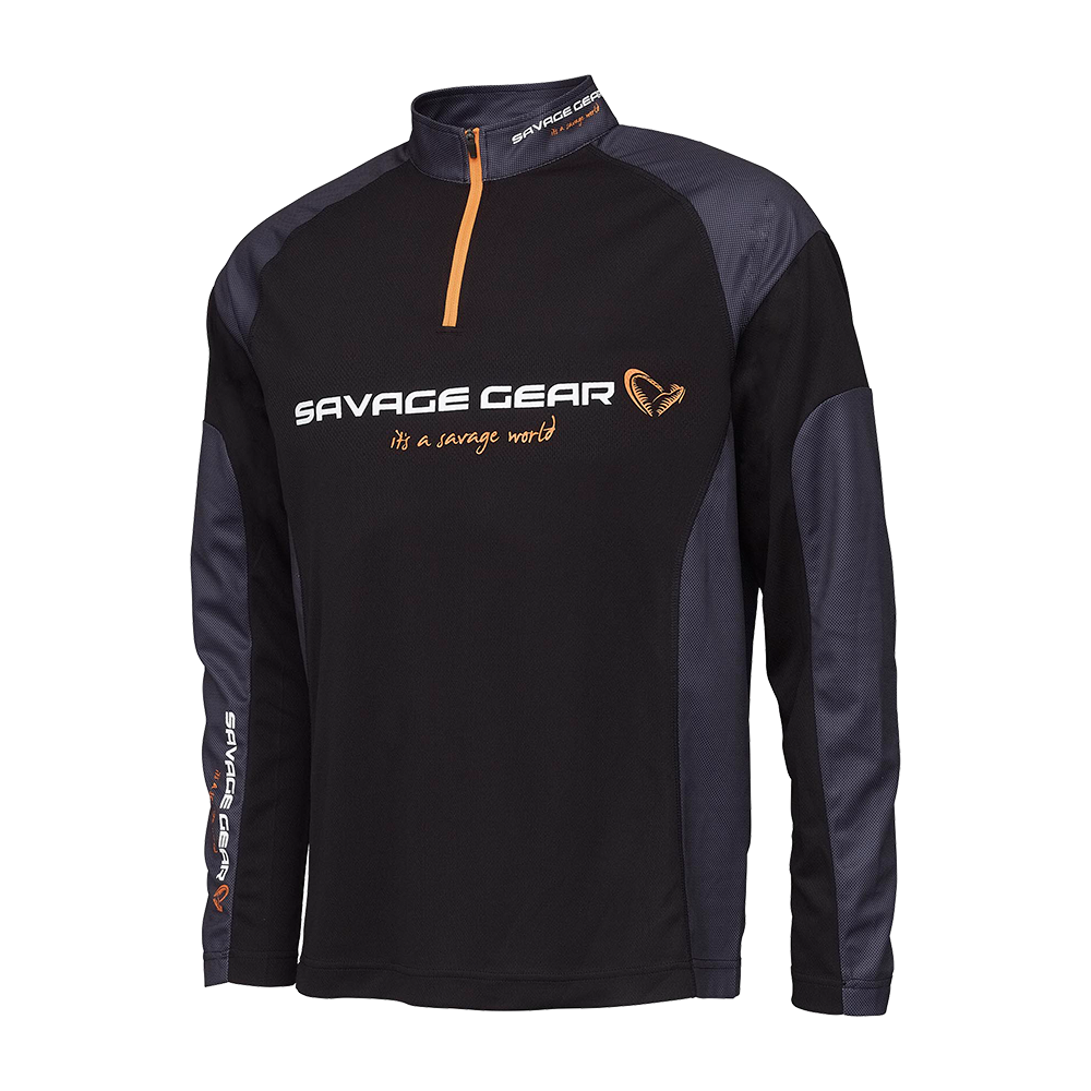 Savage Gear Tournament Gear Shirt 1/2 Zip Black Ink