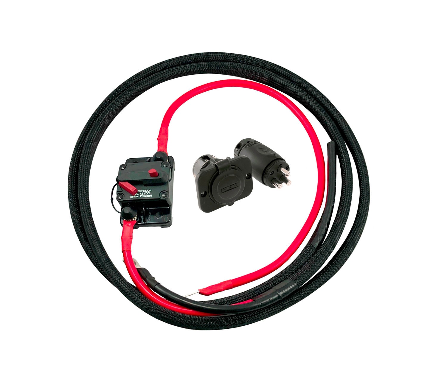 Minn Kota Kabelsats 6,5m 2x25mm2, säkring 60A, kontakt 70A