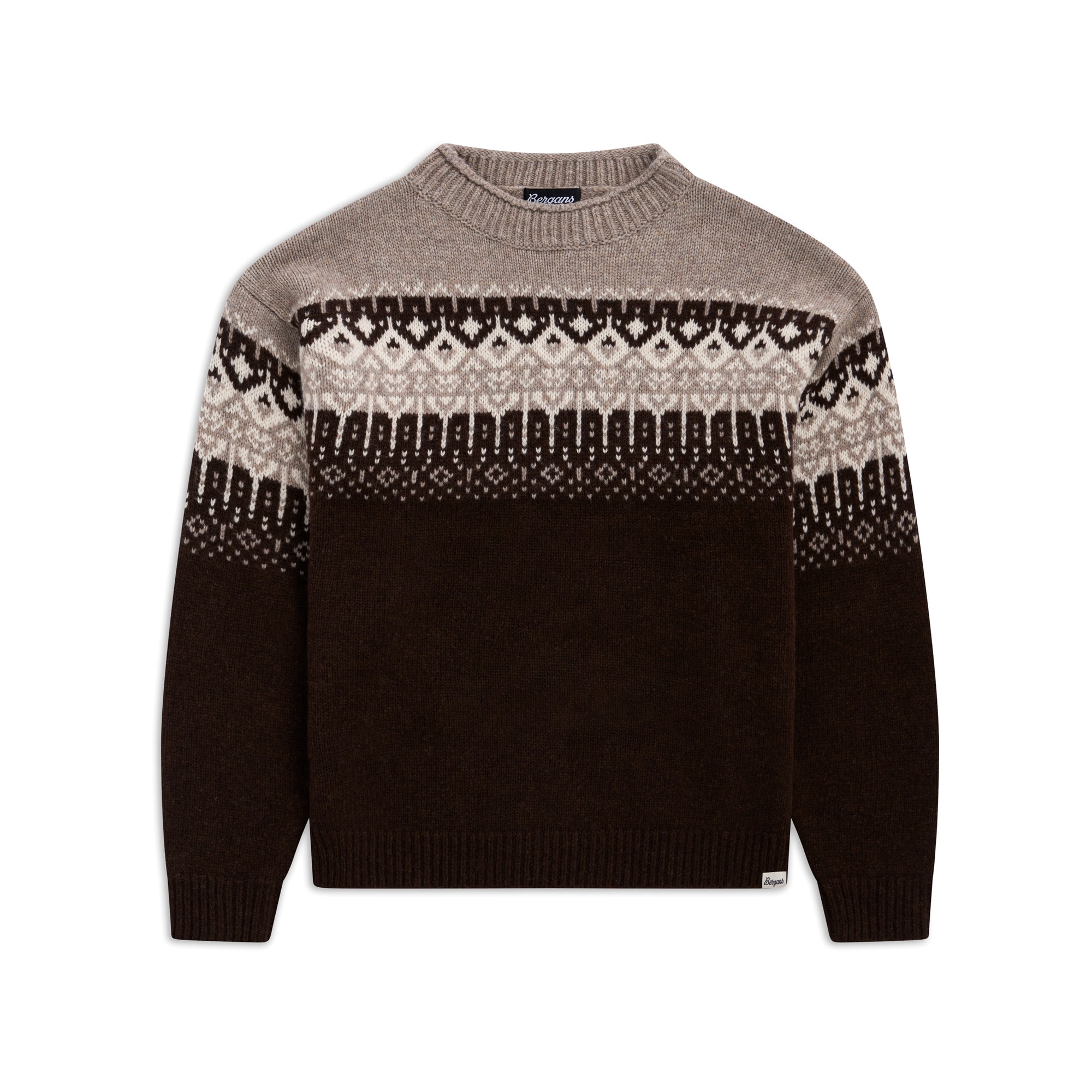 Bergans Steiro Knitted Ulltröja Dark Chocolate/Creme