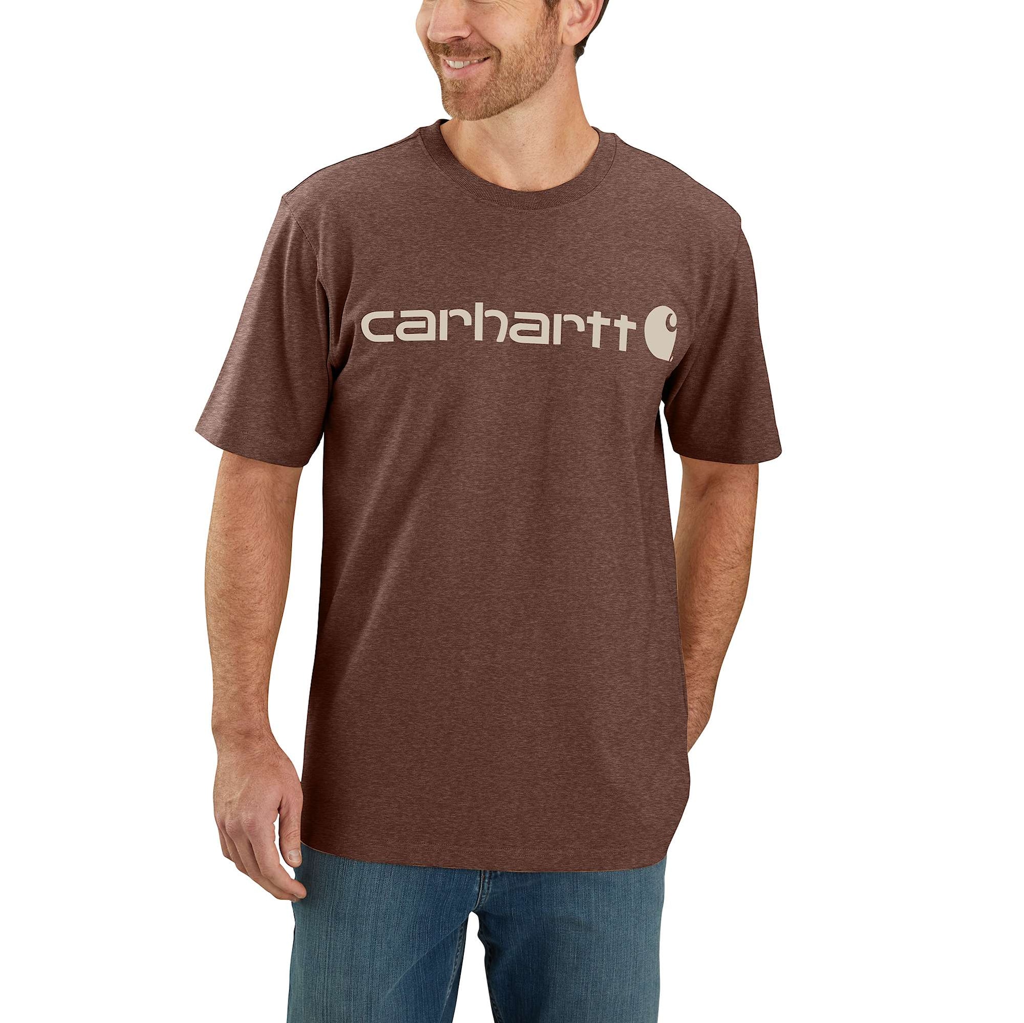 Carhartt Core logo T-shirt s/s, Herr, Mocha heather, XXL