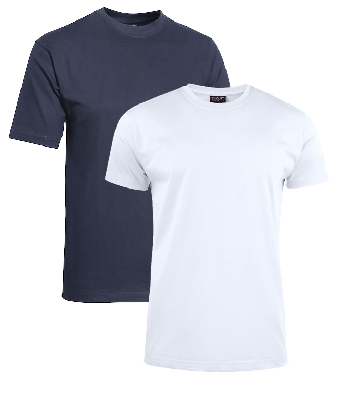 Clique T-shirt 2-pack blå/vit