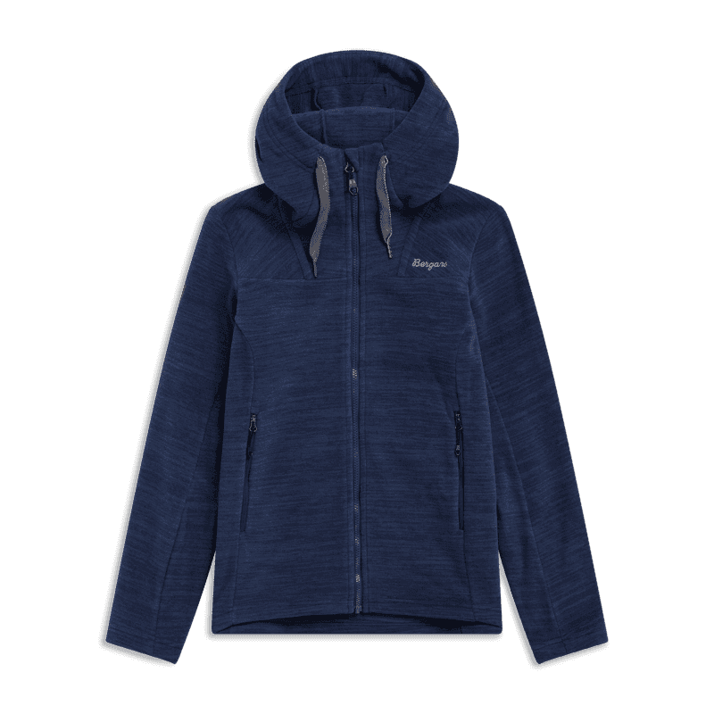 Bergans Hareid Fleecejacka med luva Dam Navy Blue M