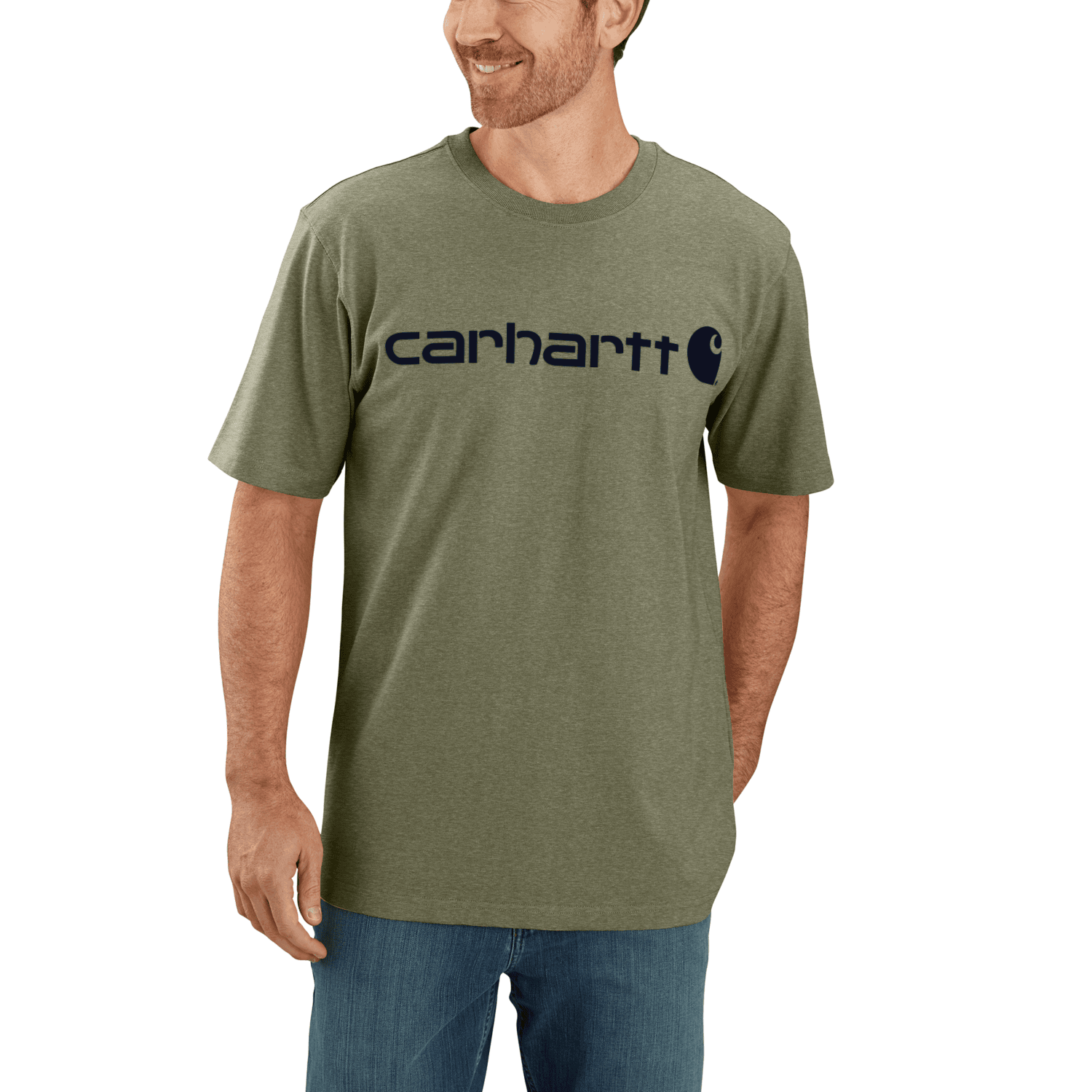 Carhartt Dearborn Relaxed Logo T-Shirt Herr Dusty Olive 2XL