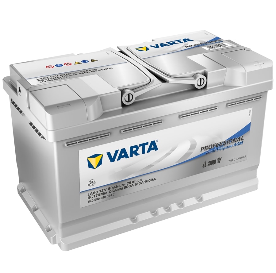 Varta 80Ah Start/förbrukning Professional DP AGM LA80 -