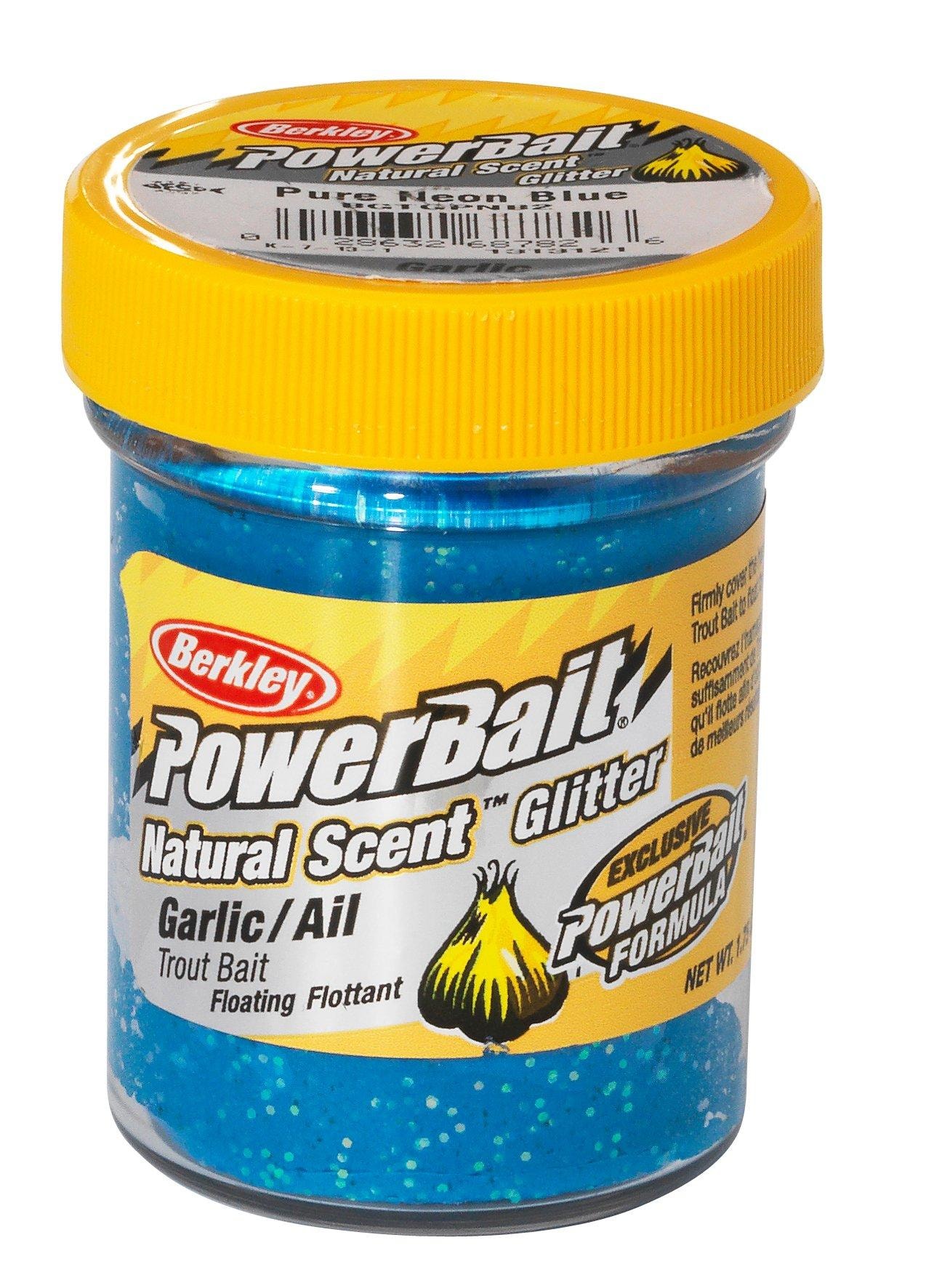 Berkley PowerBait® Natural Glitter Trout Dough Garlic Blue Glitter