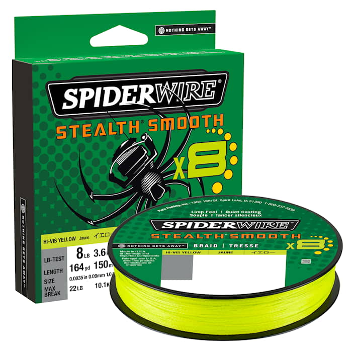 Spiderwire Stealth Smooth 8 Hi-Vis Yellow 150m Flätlina