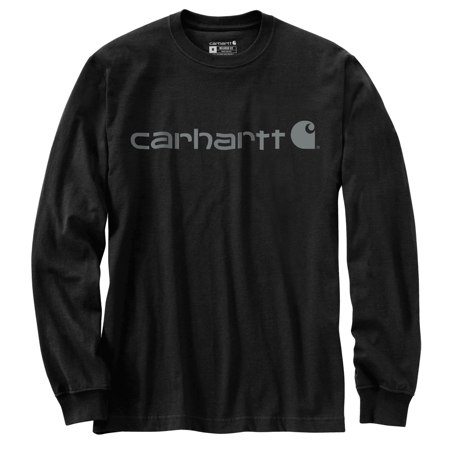 Carhartt Dearborn Relaxed LS Logo T-Shirt Herr Black/Gray XL