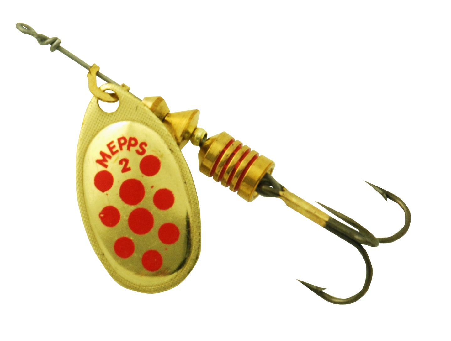 Mepps Aglia med prickar 1 Guld Röd