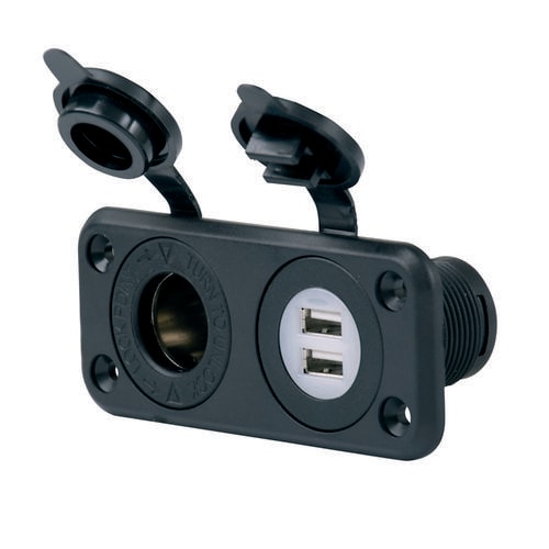 Eluttagdubbelt 12V/Usb Marinco