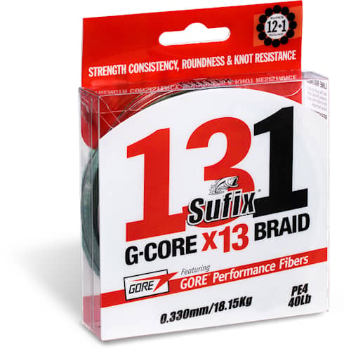 Sufix 131 G-Core Braid 0,128 mm 150 m Lo-Vis Green