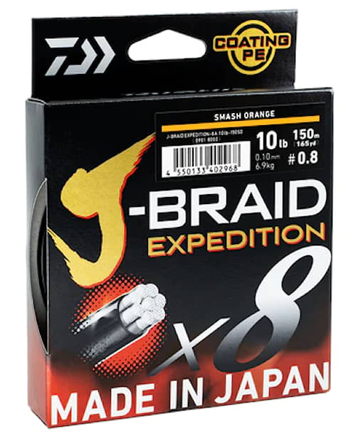 Daiwa J-BRAID Expedition X8E 0.06ｍｍ 150m Smash Orange