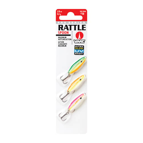 VMC Rattle Spoon Kit #10 3,5 g Glow UV 3-pack