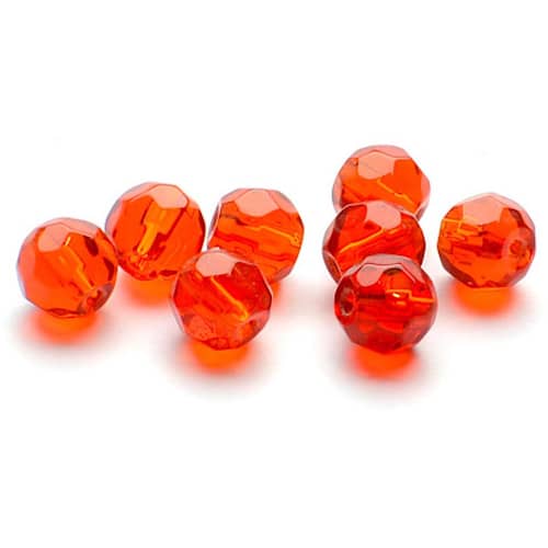 Darts Glass Bead 6 mm Facet Red 9-pack