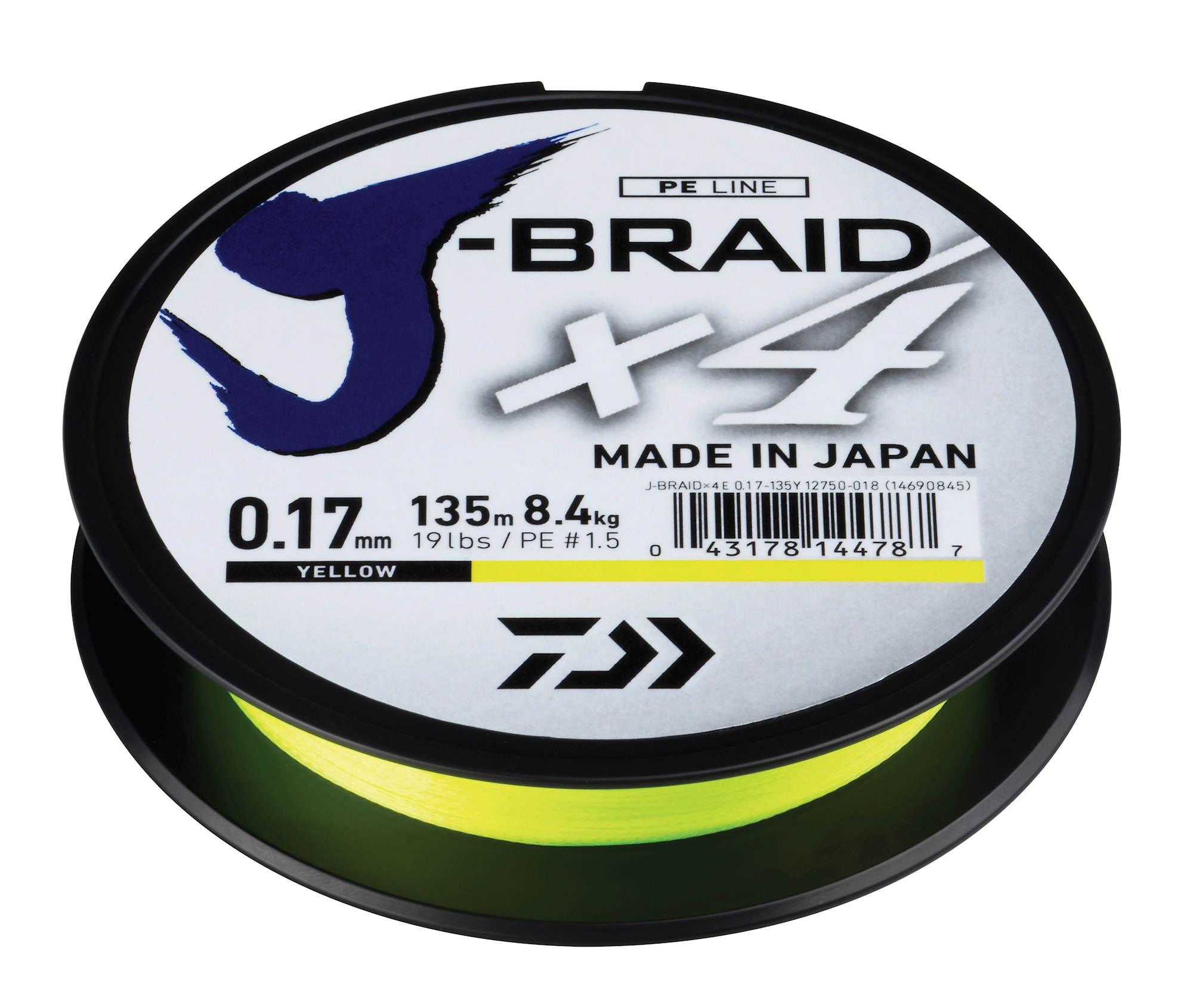 Daiwa J-Braid X4 0.25mm 135m Yellow