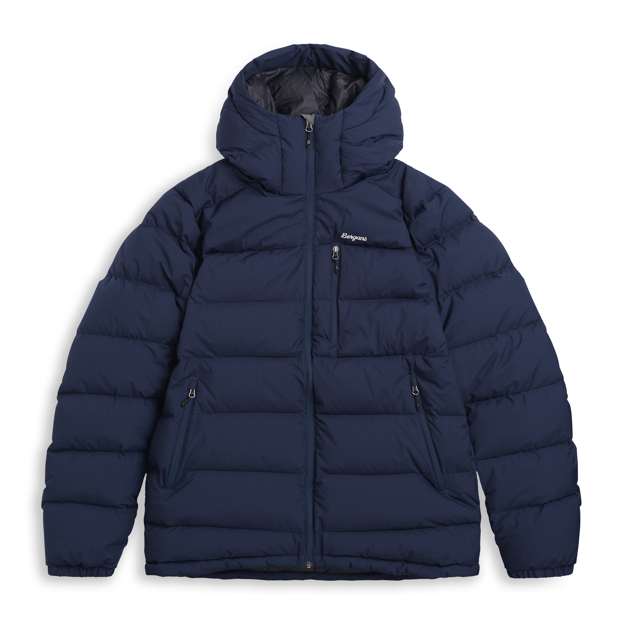 Bergans Lava Warm Down Jacka med huva Herr Navy Blue/Solid Grey XXL