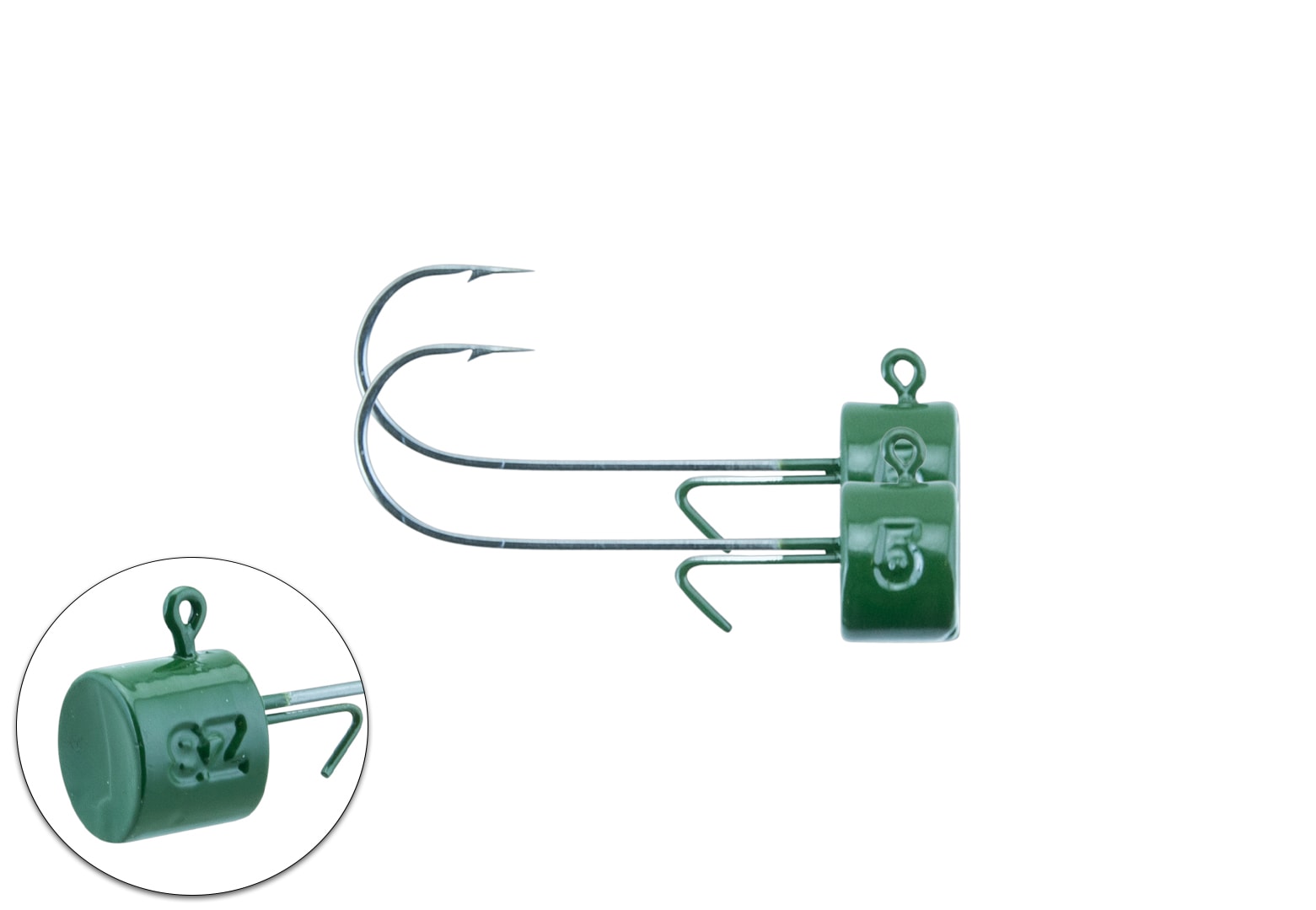 Svartzonker Ned Jig Head 1/0 Bismuth 2-pack Dark Green 5 g -