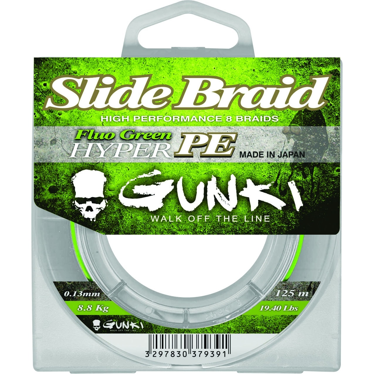 Gunki Slide Braid 0,11 mm 125 m Fluo Green