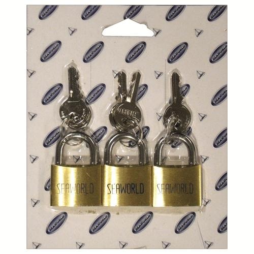 Seaworld Hänglås 30mm 3st Lika Nycklar