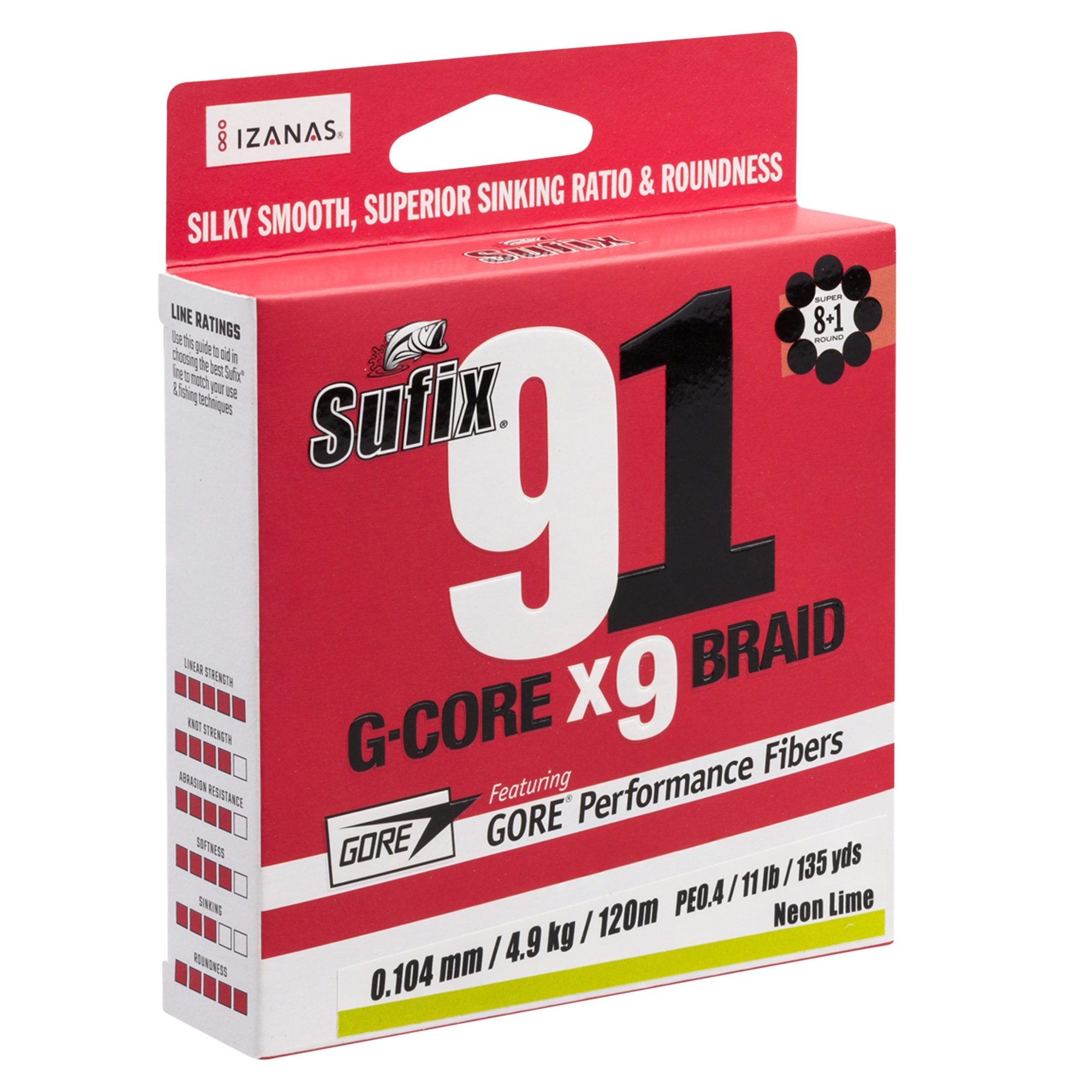 Sufix 91 Braid Neon Chartreuse 150m 0,370 mm 33kg