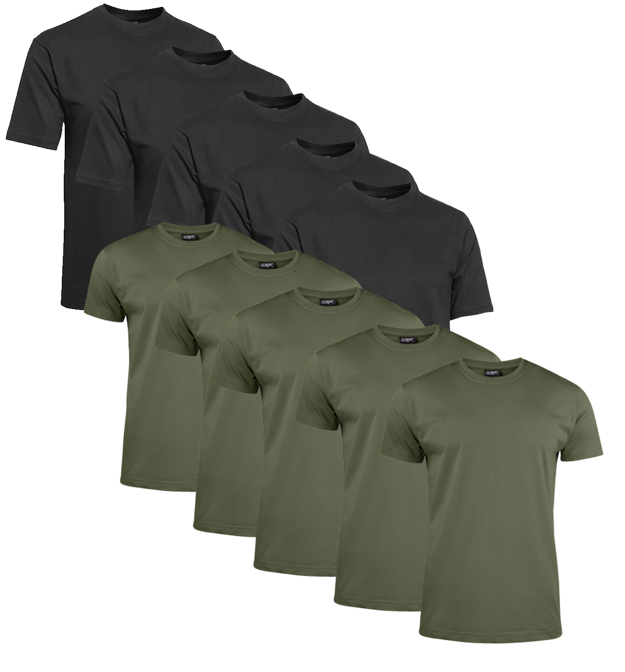 Clique T-shirt Herr 10-pack Svart/Militärgrön