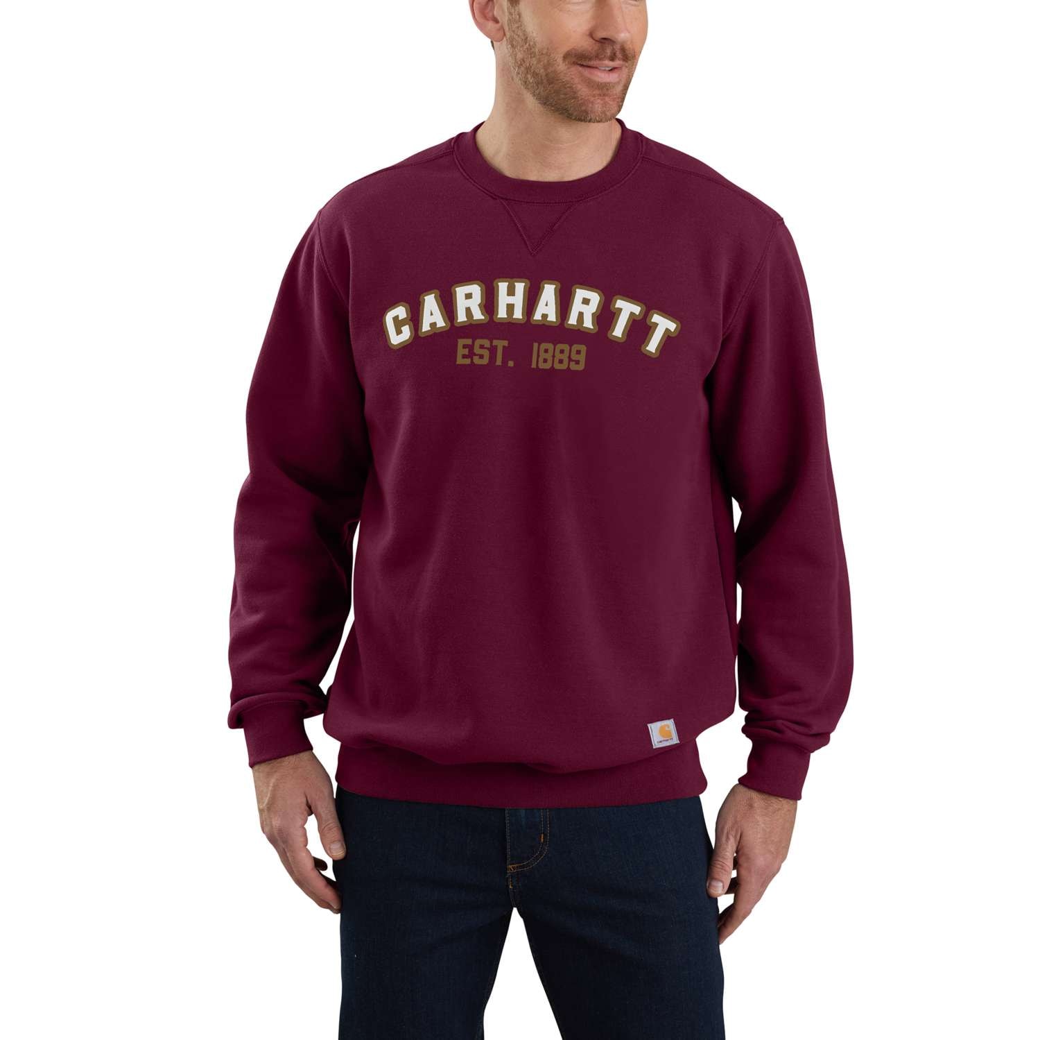 Carhartt crewneck logo graphic sweatshirt, Herr, Port, XL