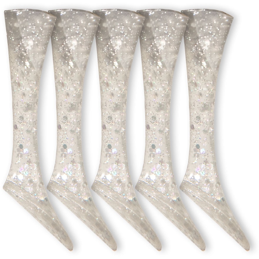 Headbanger Shad 11 cm Replacement Tails Holo Silver 5-pack